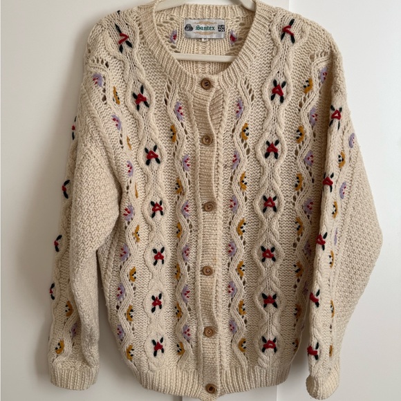 Vintage Santex Embroider Cardigan Traditional Folk Austrian German Cottagecore - Picture 2 of 9